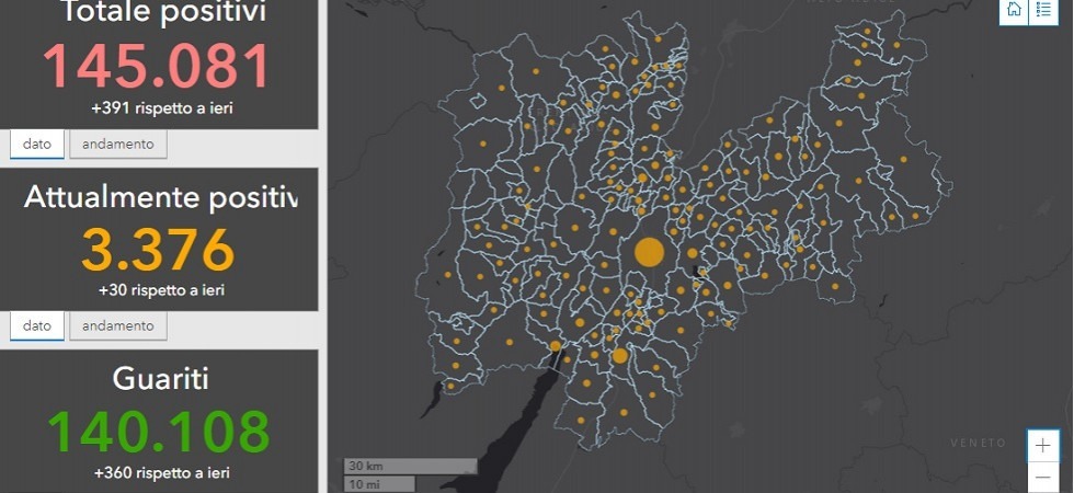 Covid in Trentino, l'1,3% degli abitanti di San Lorenzo Dorsino è positivo